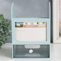 Шкатулка-органайзер пластик "Лаконичность" голубая 12х14,2х21 см Шкатулка-органайзер пластик "Лаконичность" голубая 12х14,2х21 см