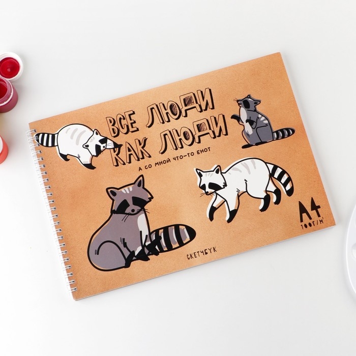Скетчбук А4, 40 л. 100 г/м &laquo;Енот&raquo;