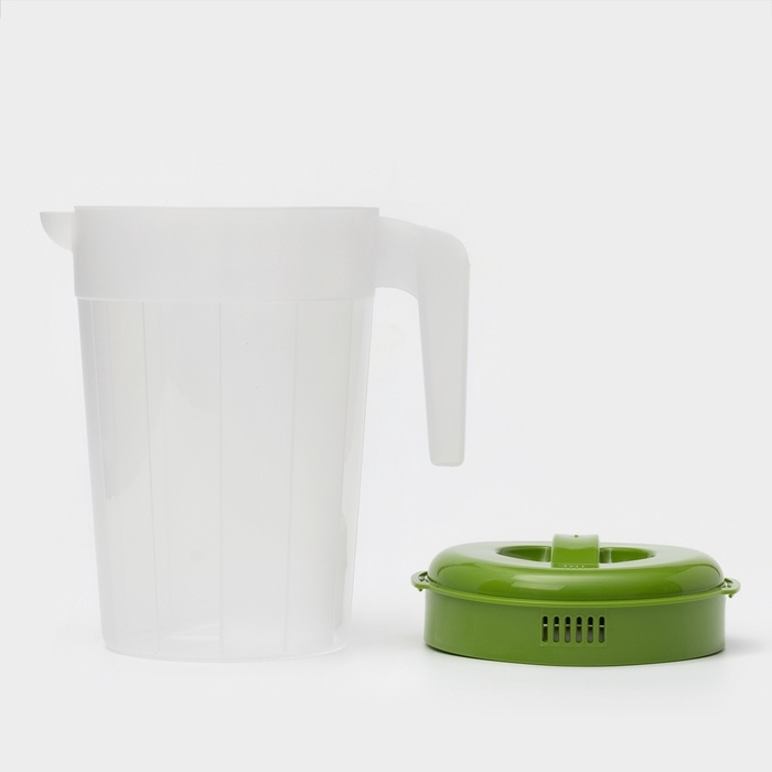 Кувшин с крышкой, 2,5 л, 20×14,5×22 см, пластик, зелёный Кувшин с крышкой, 2,5 л, 20×14,5×22 см, пластик, зелёный