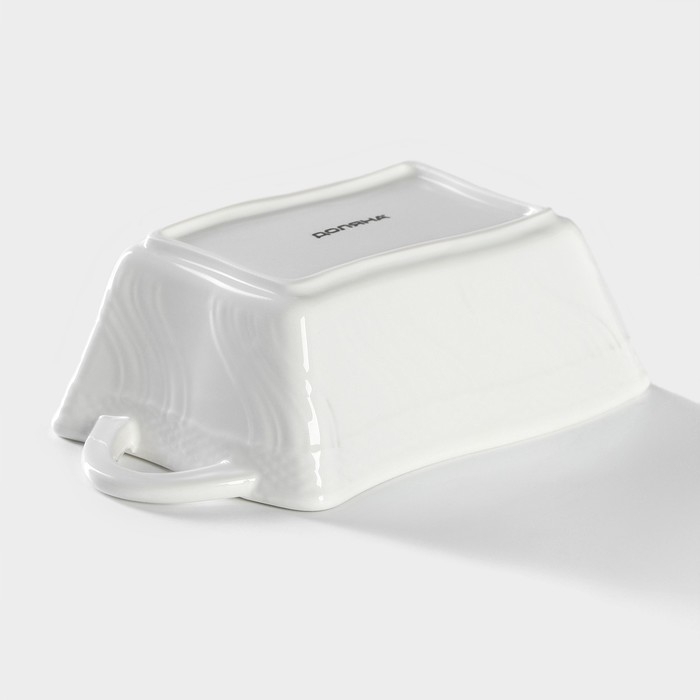 Форма для выпечки из жаропрочной керамики Доляна &laquo;Прямоугольник. Менно&raquo;, 17&times;9&times;5,5 см, цвет белый