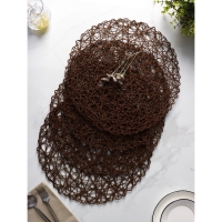 Салфетки сервировочные на стол Доляна «Одуванчик», 4 шт, d=38 см, цвет коричневый Салфетки сервировочные на стол Доляна «Одуванчик», 4 шт, d=38 см, цвет коричневый