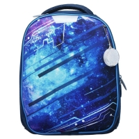 Рюкзак каркасный школьный, 37 х 28 х 19 см, Calligrata К "Крутой космос", синий