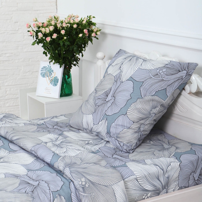 Комплект постельного белья 1,5 сп Богема серый, 150х210 см, 150х210 см, 70х70 см, бязь, 120г/м, хл 100%
