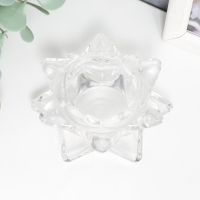 Подсвечник стекло на 1 свечу "Лотос" прозрачный 4,5х8,3х8,3 см