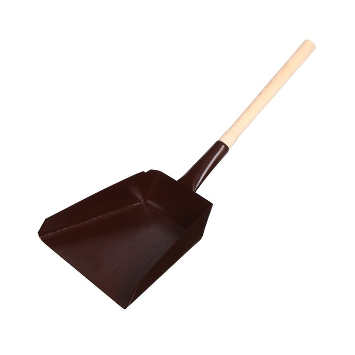 Совок хозяйственный, 17 &times; 17 &times; 6 см, металл, деревянный черенок 35 см, МИКС