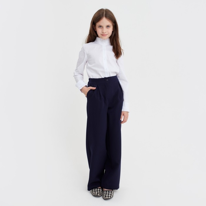 Брюки для девочки MINAKU, цвет синий, рост 140 см