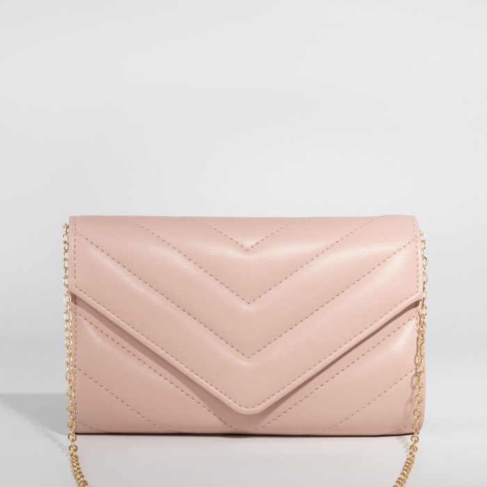 Сумка-клатч на клапане, цвет розовый