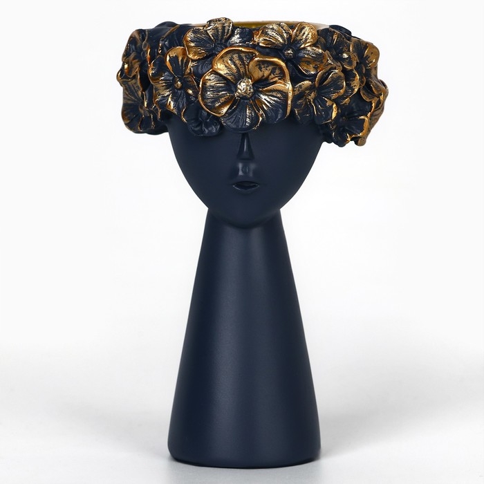 Подсвечник полистоун &laquo;Девушка с венком&raquo; 9,5 х 9,5 х 14 см МИКС