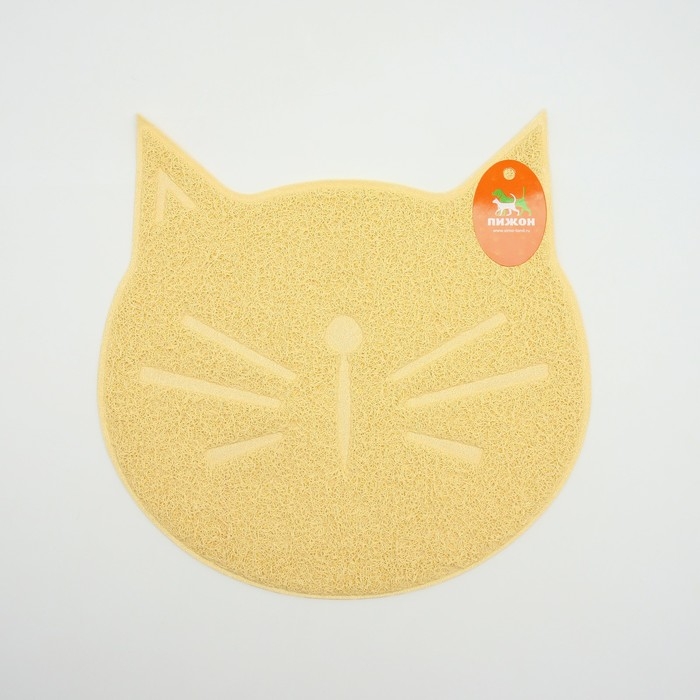 Коврик 2-в-1 под миску/туалет животных 38 х 38 см бежевый