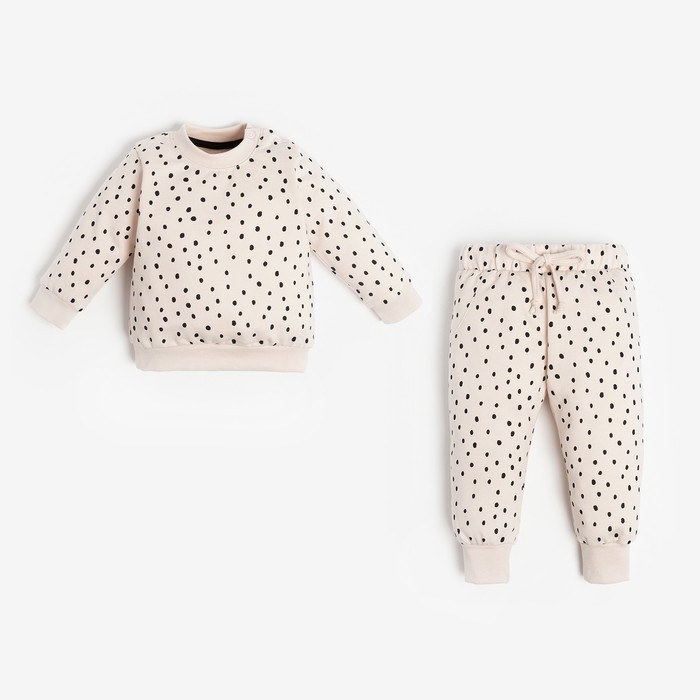 Комплект: джемпер и брюки Крошка Я &laquo;Киса&raquo;, рост 68-74 см, цвет бежевый