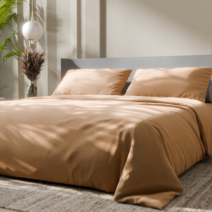 Постельное бельё Этель Дуэт &laquo;Песчаный берег&raquo; 143х215-2 шт, 220х240, 50х70-2 шт, 100% хлопок, бязь125г/м2