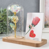 Фоторамка 9х13 см свет "Голография. Роза в колбе" от батареек 2хLR1130 9,8х19,5х18 см Фоторамка 9х13 см свет "Голография. Роза в колбе" от батареек 2хLR1130 9,8х19,5х18 см