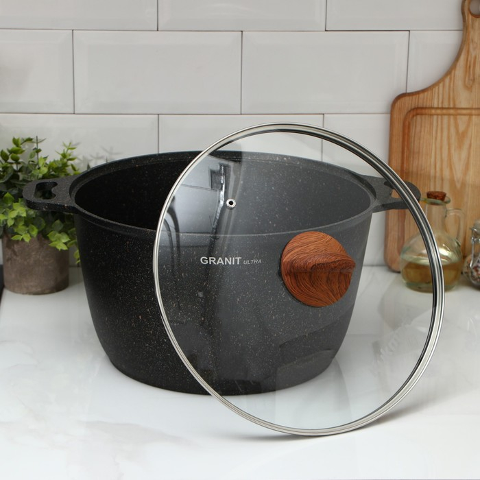 Кастрюля Granit ultra, 10 л, d=32.5 см, h=25.5 см, антипригарное покрытие, цвет коричневый Кастрюля Granit ultra, 10 л, d=32.5 см, h=25.5 см, антипригарное покрытие, цвет коричневый