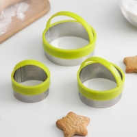 Набор форм для печенья KONFINETTA «Круг», 7×4,5 см, 3 шт, цвет МИКС Набор форм для печенья KONFINETTA «Круг», 7×4,5 см, 3 шт, цвет МИКС