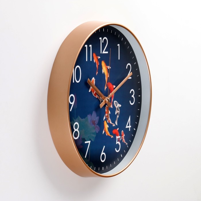 Часы настенные интерьерные Часы настенные интерьерные "Рыбки", бесшумные, d-30 см