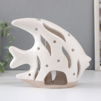 Подсвечник керамика "Рыба Скалярия" песочно-белый 18,3х7,3х16 см