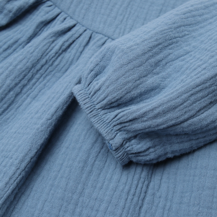 Платье с воротничком Крошка Я Муслин, 74-80, темно-синий