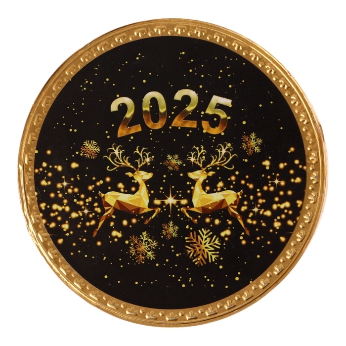 Новый год. Шоколадная медаль "Новый год 2025", 25 г