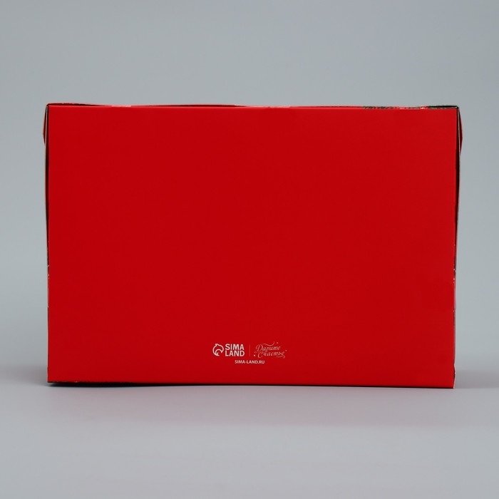 Коробка складная на 6 капкейков с окном &laquo;Новогодняя посылка&raquo;, 25 х 17 х 10 см, Новый год