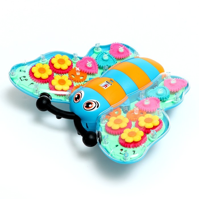 Бабочка &laquo;Шестерёнка&raquo;, работает от батареек, свет