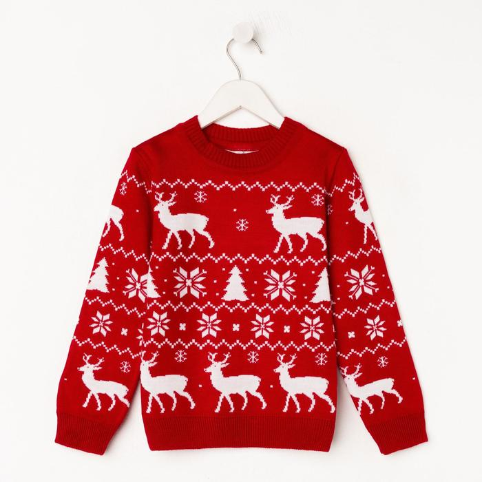 Джемпер вязаный детский KAFTAN Джемпер вязаный детский KAFTAN "New Year" размер 32 (110-116 см)