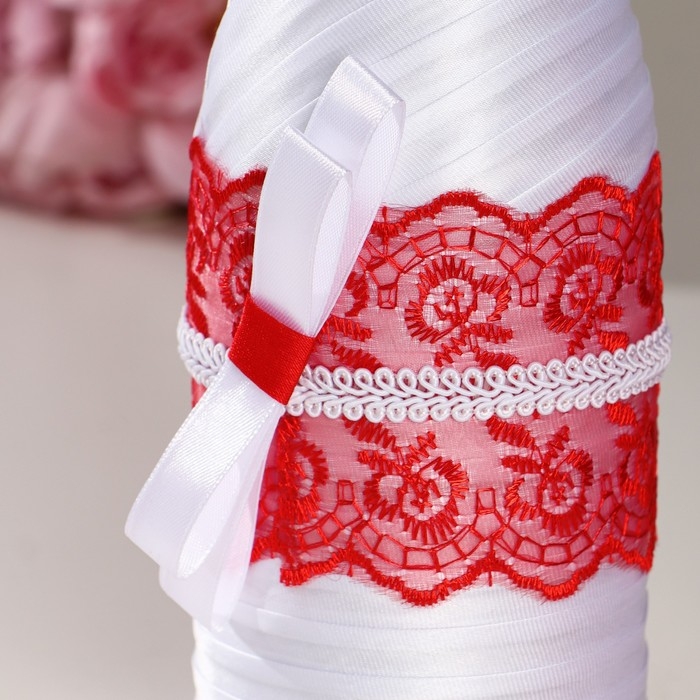 Украшение для шампанского Украшение для шампанского "Кармен", красно-белое