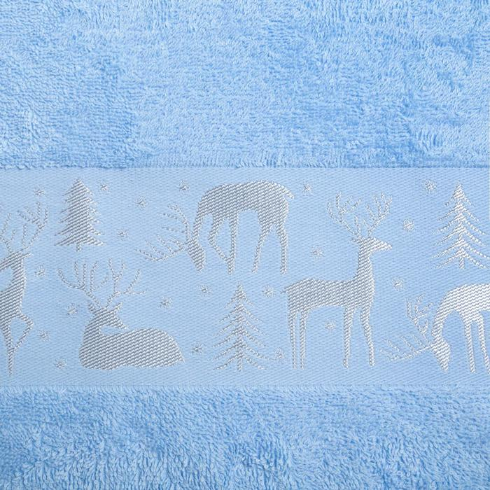 Полотенце махровое &laquo;Новый год: Олени&raquo; 50х90 см, 100% хлопок, 360гр/м2