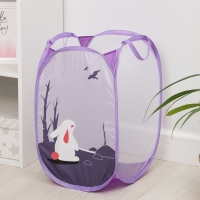 Корзина для игрушек Доляна &laquo;Зайка&raquo;, складная, 32&times;32&times;52 см, цвет сиреневый