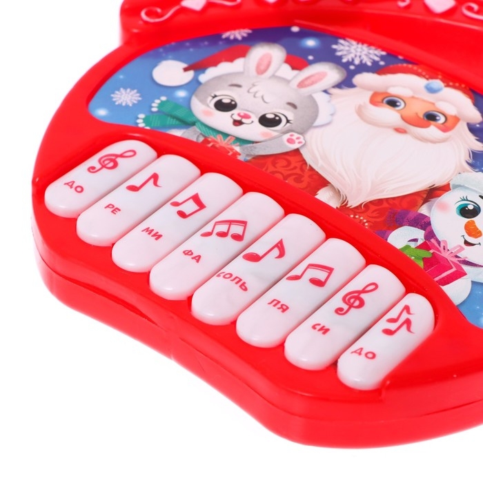 Пианино &laquo;С Новым годом!&raquo;, звук, цвет красный