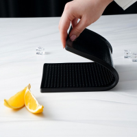 Барный коврик Доляна, 30&times;15&times;0,9 см, резина, цвет чёрный