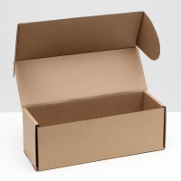 Коробка складная под бутылку, без печати, бурая 12 х 33,6 х 12 см, Коробка складная под бутылку, без печати, бурая 12 х 33,6 х 12 см,