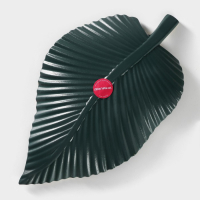 Блюдо для фруктов Доляна &laquo;Лист&raquo;, 35,5&times;20&times;5 см, цвет золотой с зелёным