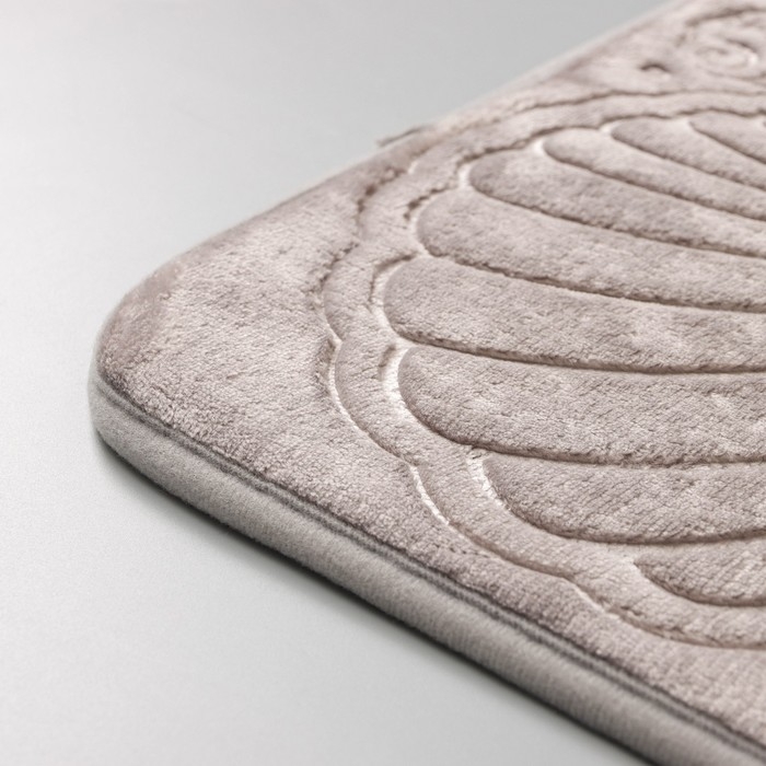 Коврик для ванной Доляна &laquo;Морское дно&raquo;, 50&times;70 см, цвет серый