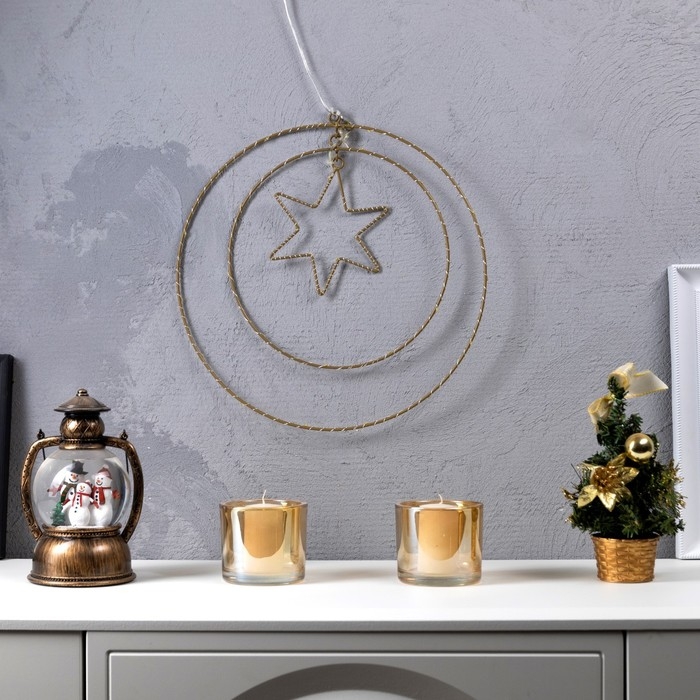 Светодиодная фигура &laquo;Парад планет&raquo; 35.5 см, металл, батарейки ААх3 (не в комплекте), свечение тёплое белое