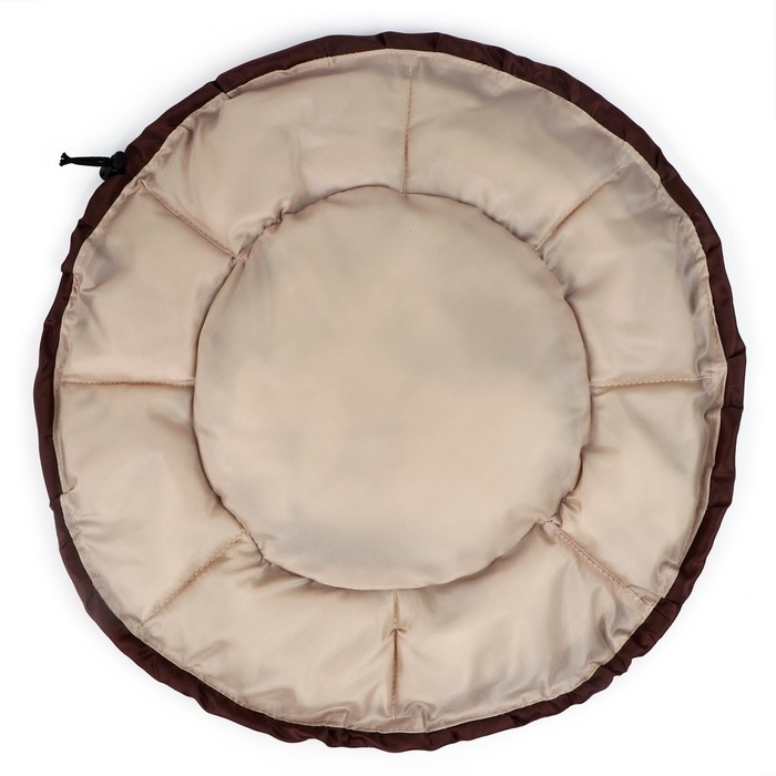 Лежанка для кошек и собак двусторонняя с игрушкой &laquo;Кофе с молоком&raquo; 50-30х12 см