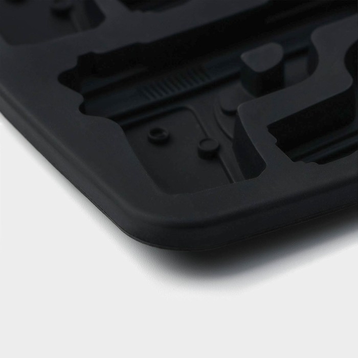 Форма для шоколада Доляна &laquo;Пистолет&raquo;, силикон, 18,7&times;13,4 см, 6 ячеек (7,5&times;5,1 см), цвет тёмно - серый