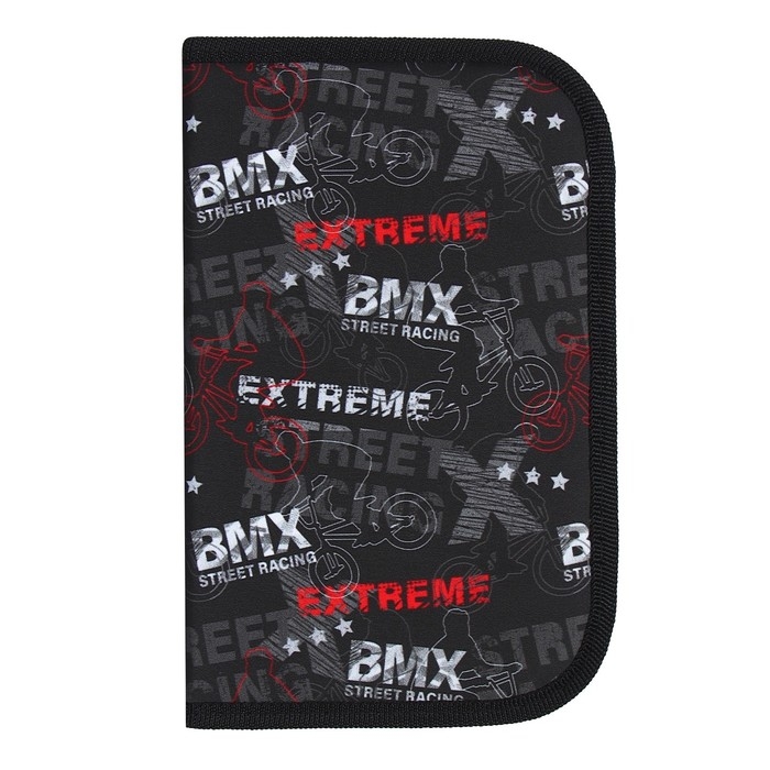 Пенал 1 секция, 130 х 210 х 40 мм, 2 откидные планки, тканевый, Calligrata TOP, Content Пенал 1 секция, 130 х 210 х 40 мм, 2 откидные планки, тканевый, Calligrata TOP, Content "Экстрим"