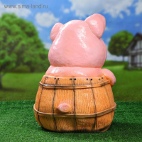 Садовая фигура "Поросенок банщик" розовый 32х42см Садовая фигура "Поросенок банщик" розовый 32х42см