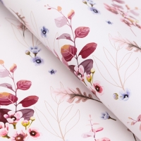 Бумага упаковочная глянцевая "Акварельные цветы", 1 лист, 70 &times; 100 см