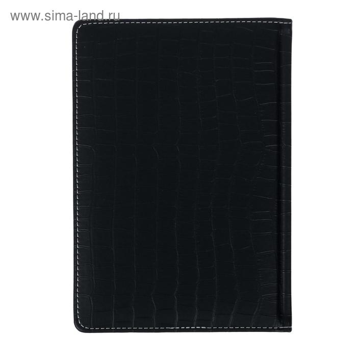 Ежедневник недатированный А5 160 листов, deVENTE. Wild, твердая обложка кожзам с поролоном, термо тиснение, перфорация, ляссе, кремовый блок 70 г/м2, темно-синий