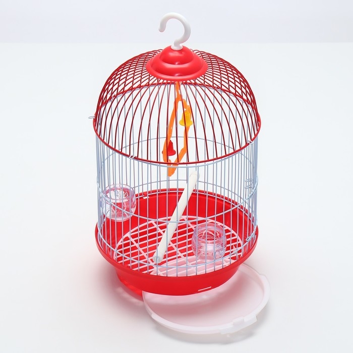 Клетка для птиц круглая укомплектованная Bd-4/2, 23,5 х 33 см, красная