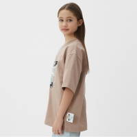 Футболка детская MINAKU, цвет бежевый, рост 140 см Футболка детская MINAKU, цвет бежевый, рост 140 см