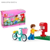 Конструктор «Розовая мечта: курьер на велосипеде», 29 деталей Конструктор «Розовая мечта: курьер на велосипеде», 29 деталей