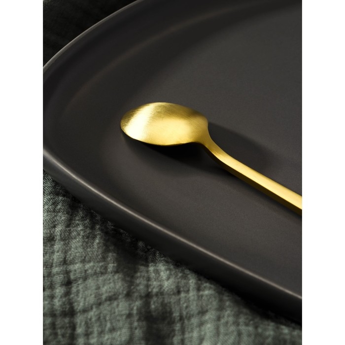 Ложка чайная из нержавеющей стали Magistro «Оску стандарт», длина 14,5 см, цвет золотой Ложка чайная из нержавеющей стали Magistro «Оску стандарт», длина 14,5 см, цвет золотой