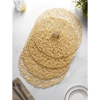 Салфетки сервировочные на стол Доляна &laquo;Одуванчик&raquo;, 4 шт, d=38 см, цвет бежевый