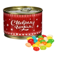 Новый год. Мармеладные бобы "Счастливого Нового Года", в консервной банке, 100 г