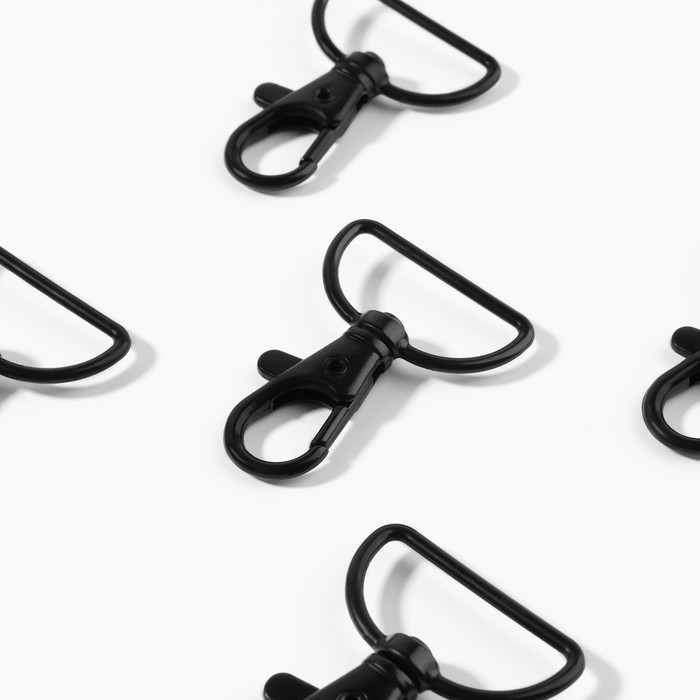Карабин металлический, 41 × 30 мм / 25 × 2 мм, 5 шт, цвет чёрный Карабин металлический, 41 × 30 мм / 25 × 2 мм, 5 шт, цвет чёрный