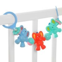 Растяжка на коляску/кроватку &laquo;Слоник&raquo;, 3 игрушки с погремушками, цвет МИКС, Крошка Я