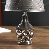 Лампа настольная керамика "Вильнюс" серая с серебром Е14 40Вт 33х20х20 см RISALUX