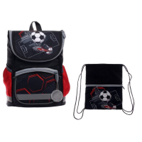 Ранец школьный Стандарт, 36 х 26 х 16 см, + мешок для обуви 40 х 32 см, Сalligrata П "Футбол"